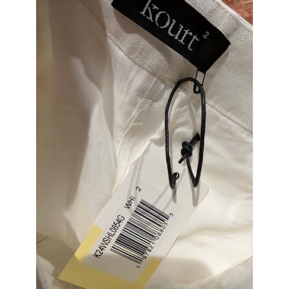New few moda Kourt Thelma linen shorts white sz 2 - Picture 5 of 7